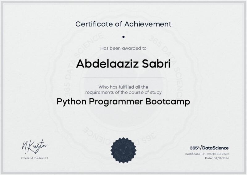 Python Programmer Bootcamp